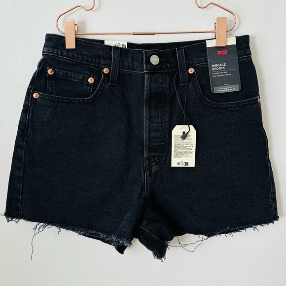 New Levi's Ribcage denim Cutoff Jean Shorts - Picture 8 of 11